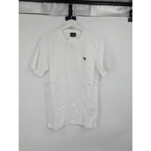 NWT PS Paul Smith White Cotton Zebra Logo Crew Neck T Shirt Men's XS